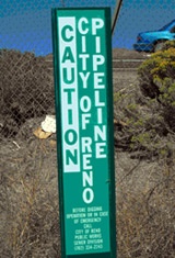 City of Reno utility marker